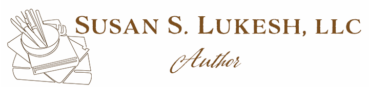 Susan S. Lukesh, LLC Author. Title uses brown lettering and there's a little line drawing with a stack of books and pens.